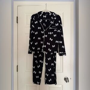 Kate Spade Black and White Bow Pajama Set